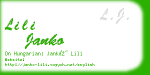 lili janko business card